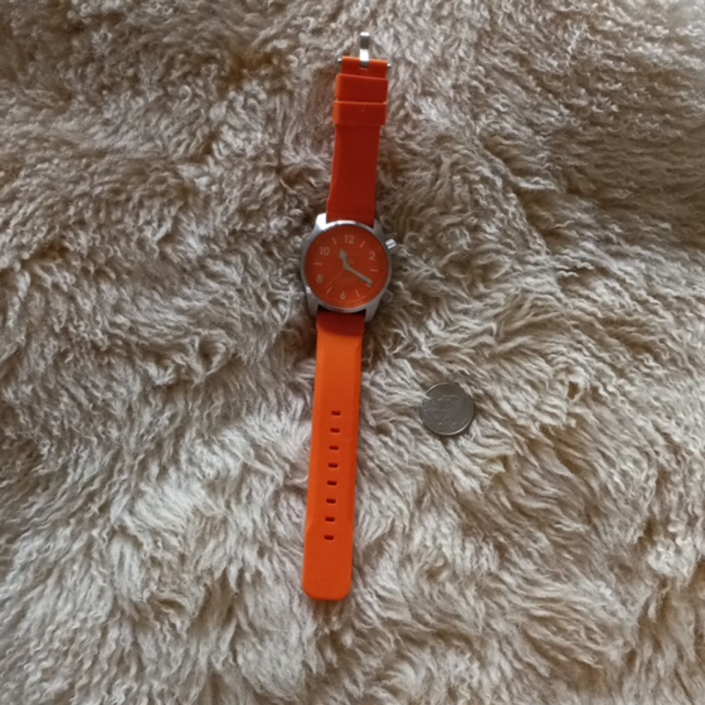 Rare Android Orange water resistant Mens Watch Works Great Needs New Battery